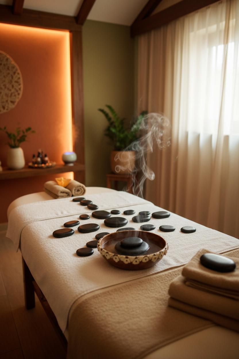 Hot stone massage treatment
